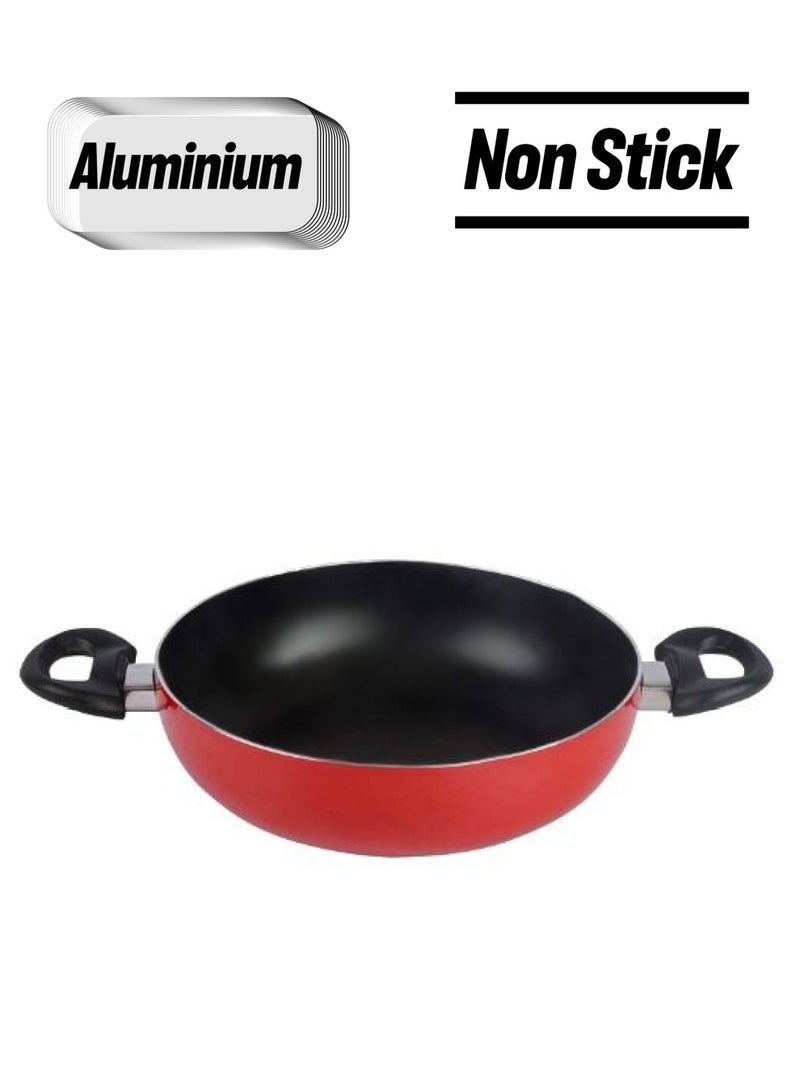 DELCASA Aluminum Wok Pan With Nonstick Coating Red 24 cm - Image 1