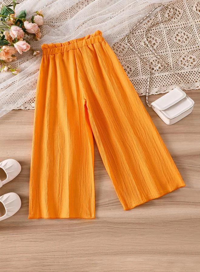 Take Two Girls Orange Wide Leg Trousers With Drawstring