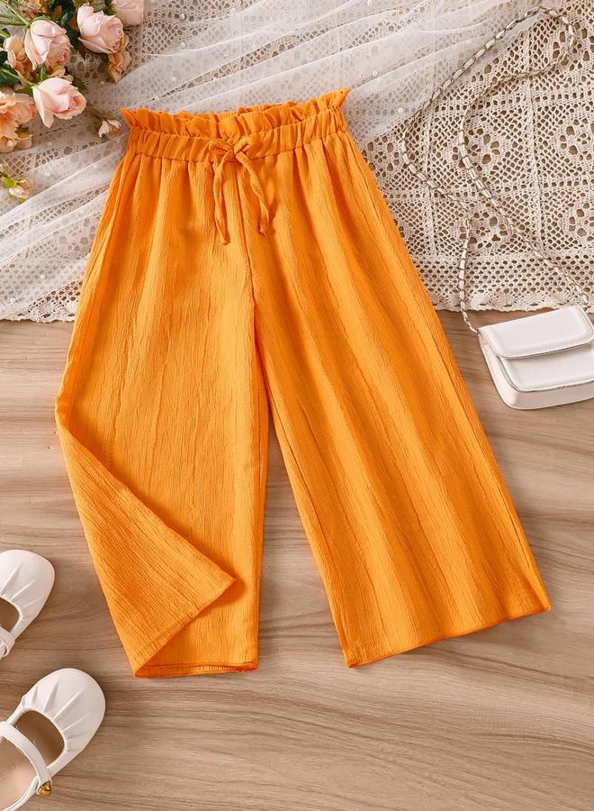 Take Two Girls Orange Wide Leg Trousers With Drawstring