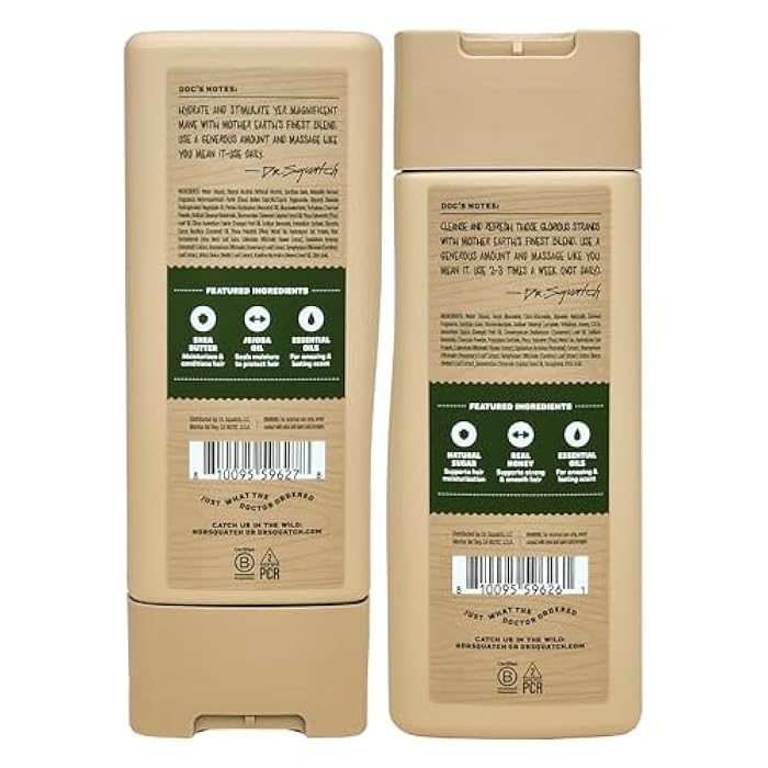 Dr. Squatch Natural Men's Shampoo and Conditioner Set - Healthy, Full Looking Hair - Pine Tar Natural Shampoo and Conditioner for Men (11 fl oz, 2-Pack) - Image 3