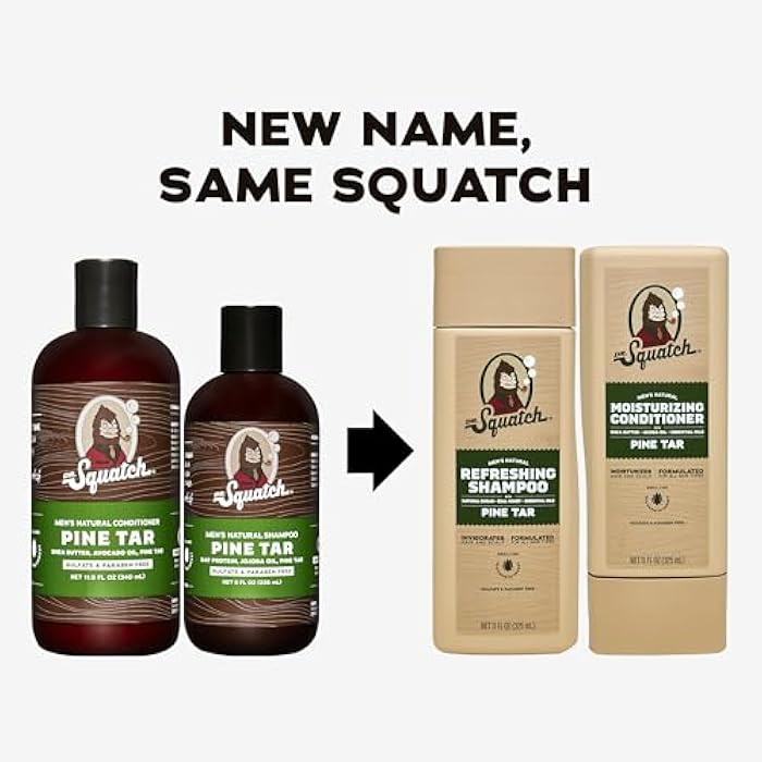 Dr. Squatch Natural Men's Shampoo and Conditioner Set - Healthy, Full Looking Hair - Pine Tar Natural Shampoo and Conditioner for Men (11 fl oz, 2-Pack) - Image 2