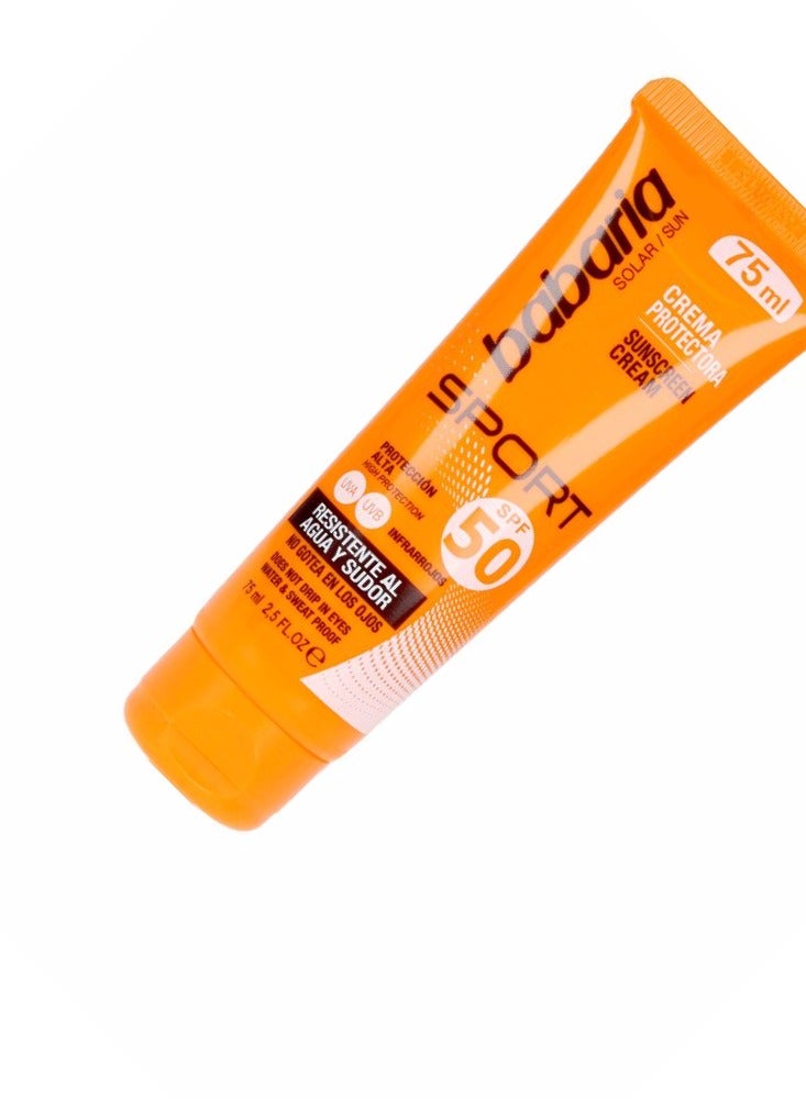 Babaria Sun Sport Sunscreen Cream SPF50 75ml - Image 2