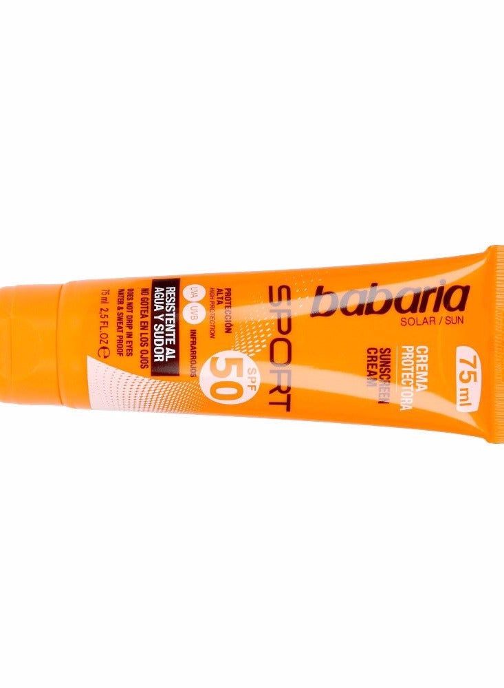 Babaria Sun Sport Sunscreen Cream SPF50 75ml - Image 3