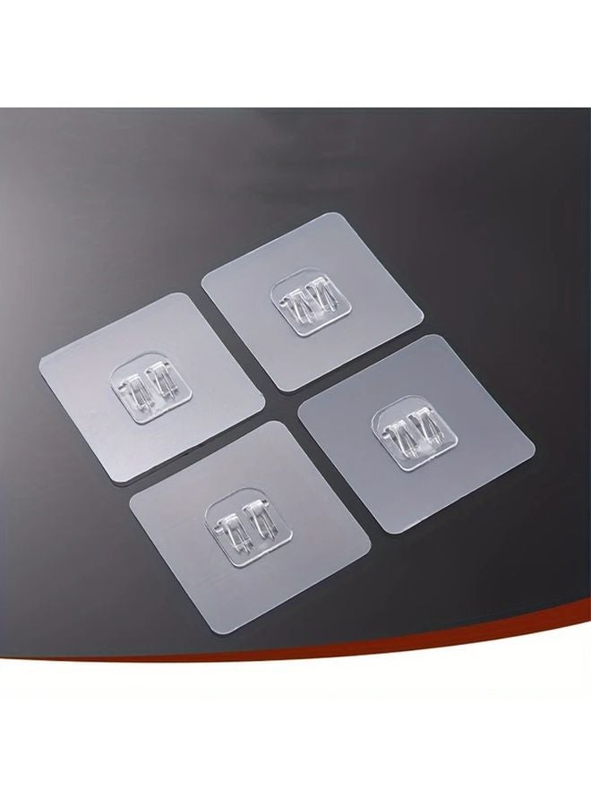 10 Pcs Transparent No Drill Adhesive Wall Hooks Heavy Duty Strong Hold Removable Damage Free - Image 2