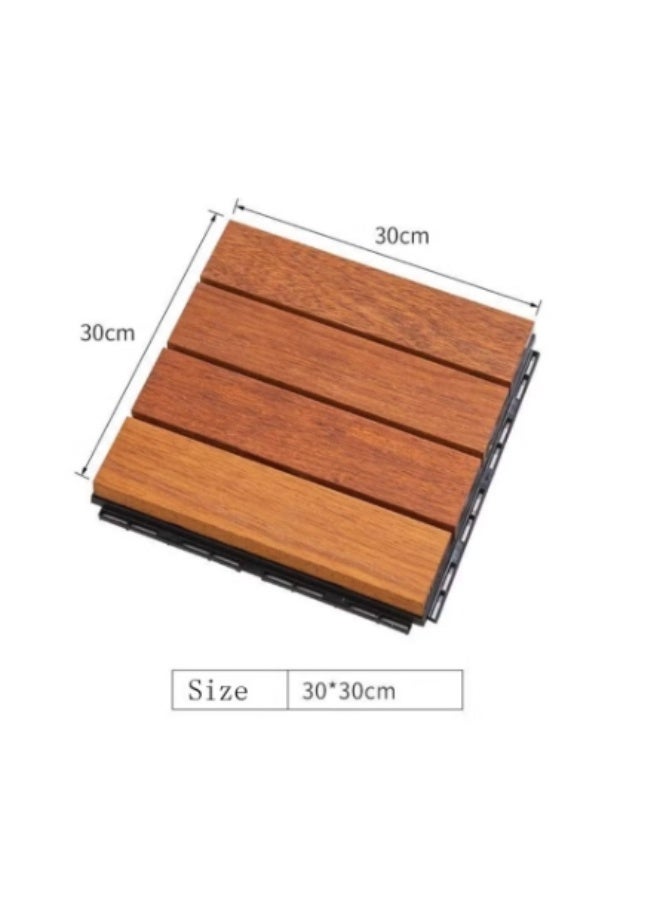 Teak Wood Flooring Tiles – Durable Interlocking Design for Patio, Deck, and Home – 10-Piece - Image 2