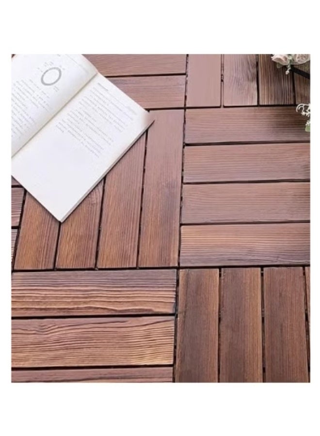 Teak Wood Flooring Tiles – Durable Interlocking Design for Patio, Deck, and Home – 10-Piece - Image 3