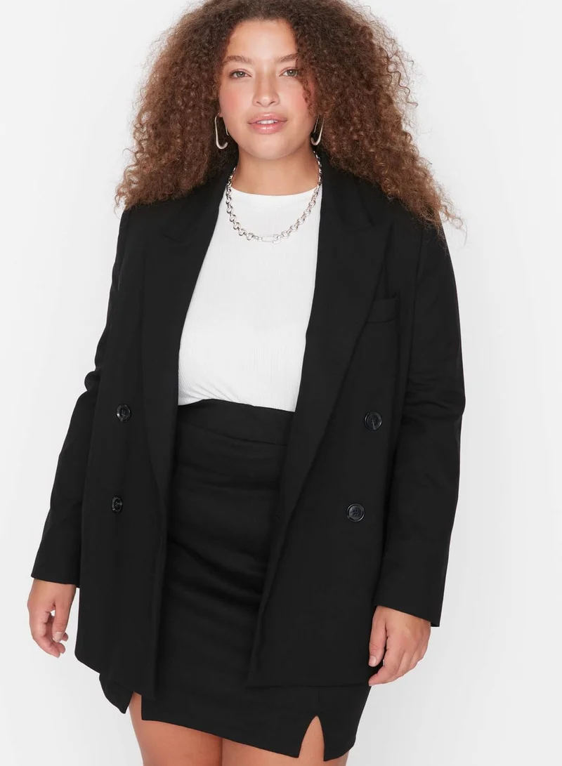 Trendyol Curve Slit Knitted Mini Skirt