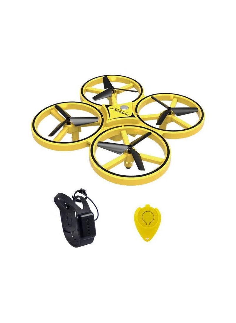 Generic - Hand Controlled Drone,Gesture Control Drone Rc Quadcopter Aircraft Hand Sensor Drone with Smart Watch Controlled,3 Batteries, 360° Flips, Led Light, USB Rechargeable, for Kids - Image 1