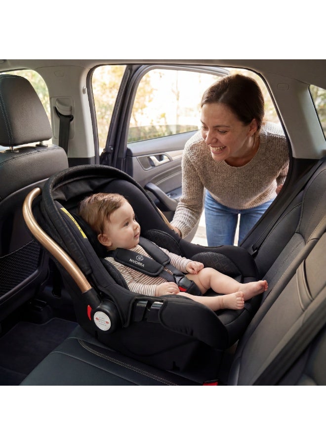 NIVORRA 3-in-1 Infant Car Seat & Carry Cot – Lightweight Portable Baby Carrier with 360° Safety Protection, Adjustable Canopy & 3-Point Harness for Newborns (0-15 Months) - Image 5