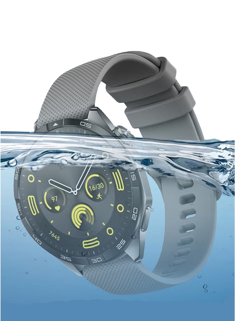 CATANES (For All Smartwatches 22mm) 2Packs, 22mm Silicone Straps Watch Band Strap for Huawei GT3 / Huawei GT3 pro/Huawei GT/Huawei GT 2 (46mm) Watch Band/Huawei Watch GT2 Pro Strap/Samsung Galaxy Watch 46mm / Galaxy Watch 3 45mm - Black Grey  - Image 2