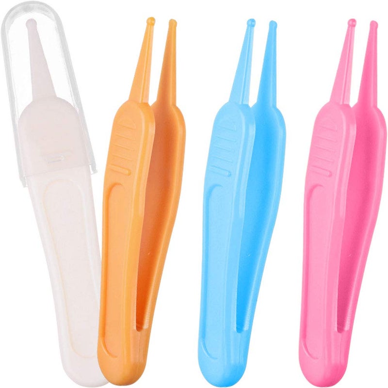 Onwon 4 Pieces Nose Cleaning Tweezers Safe and Effective Clip Care Ear Nose Navel Clean Tool Nipper Plier Pincet Forceps - Image 1