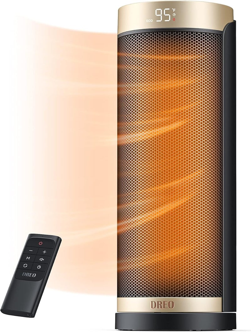 Dreo Space Heater, 1500W Electric Heaters for Indoor Use with Thermostat, 70° Oscillation, 8 Safety Protections, 5 Modes, Remote, 12H Timer, Quiet Portable Heater for Office, Bedroom, Large Room - Image 1