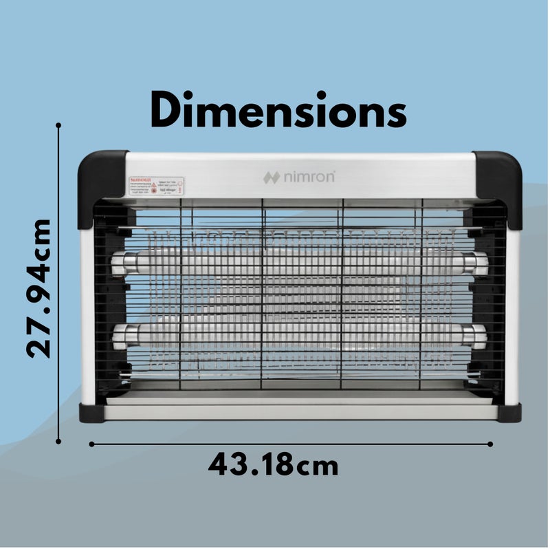 nimron 20W Electric Insect Killer UV Bug Zapper with Safety Grid, Powerful Mosquito & Fly Killer Machine for Home Indoor Use, Silent Operation, Durable Fire Resistant Body, 2 Year Warranty NR804-IK - Image 2