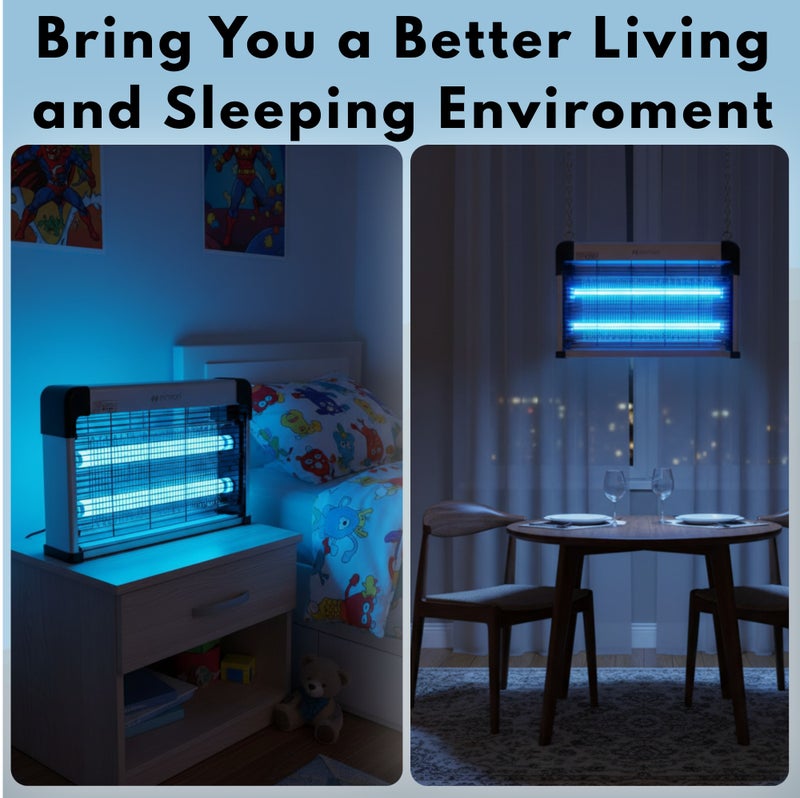 nimron 20W Electric Insect Killer UV Bug Zapper with Safety Grid, Powerful Mosquito & Fly Killer Machine for Home Indoor Use, Silent Operation, Durable Fire Resistant Body, 2 Year Warranty NR804-IK - Image 4
