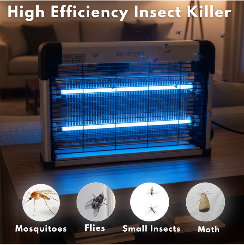 nimron 20W Electric Insect Killer UV Bug Zapper with Safety Grid, Powerful Mosquito & Fly Killer Machine for Home Indoor Use, Silent Operation, Durable Fire Resistant Body, 2 Year Warranty NR804-IK - Image 5