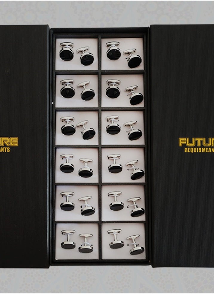Generic - Stainless Steel Luxurious Tuxedo Shirts Cufflinks And Dress Shirt Studs Set - Image 1