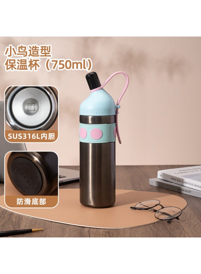 New Retro Straw Cup, Stainless Steel Thermos Cup, Outdoor Portable Sports Water Cup, Large Capacity Mountaineering Portable Water Cup