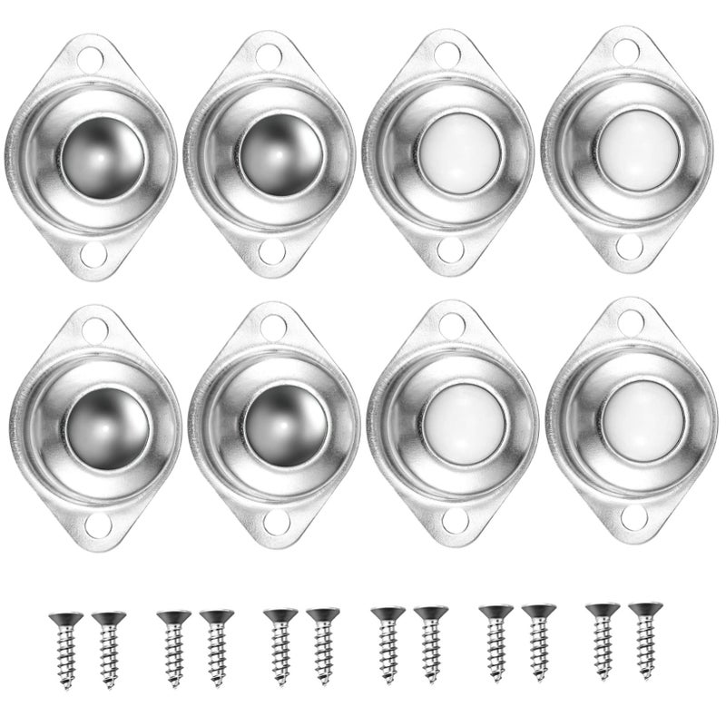 8pcs Heavy Duty Ball Transfer Casters 25mm Steel Roller Wheels For Furniture - Image 2
