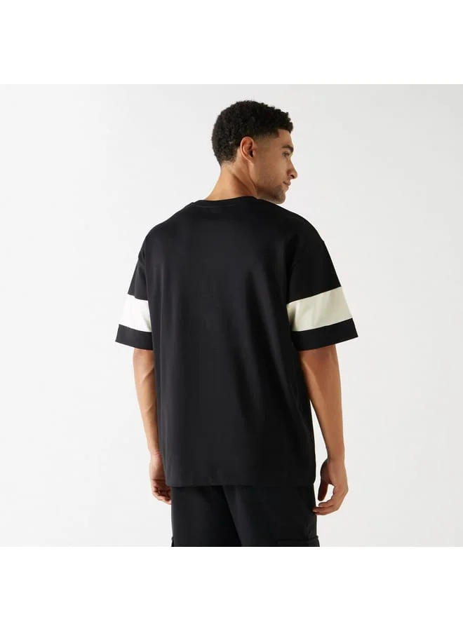 ستارتر Starter Logo Print T-shirt with Short Sleeves and Crew Neck