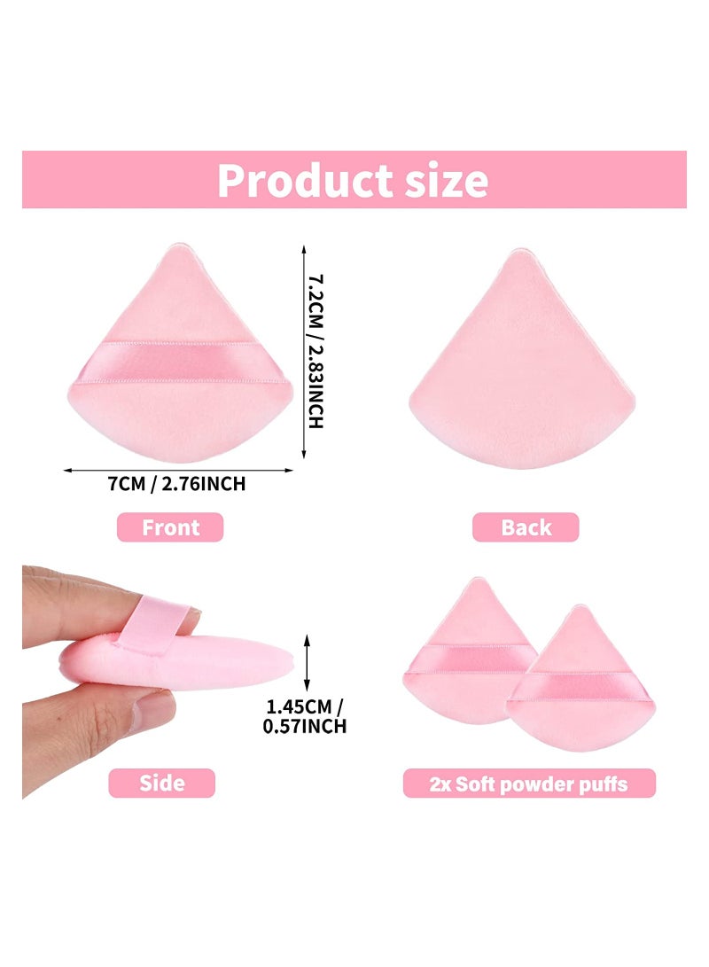 أوريتي قطعتان من إسفنجات البودرة المثلثة للوجه، إسفنجة بودرة ناعمة قابلة للغسل وإعادة الاستخدام - Image 3