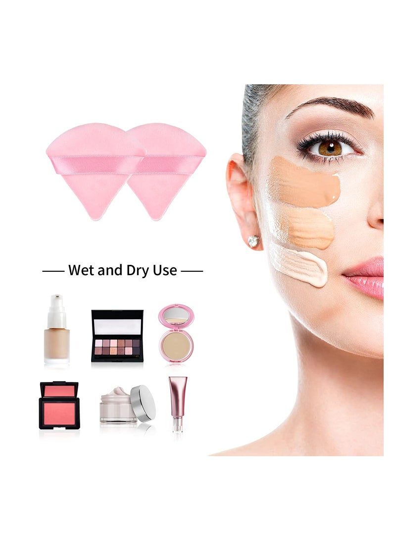 أوريتي قطعتان من إسفنجات البودرة المثلثة للوجه، إسفنجة بودرة ناعمة قابلة للغسل وإعادة الاستخدام - Image 4