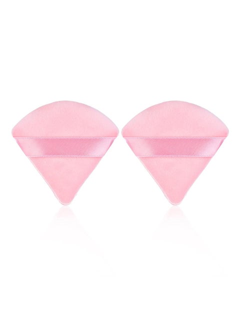 2 PCS Triangle Powder Puffs Face Cosmetic Powder Puff Washable Reusable Soft Plush Powder Makeup Sponge