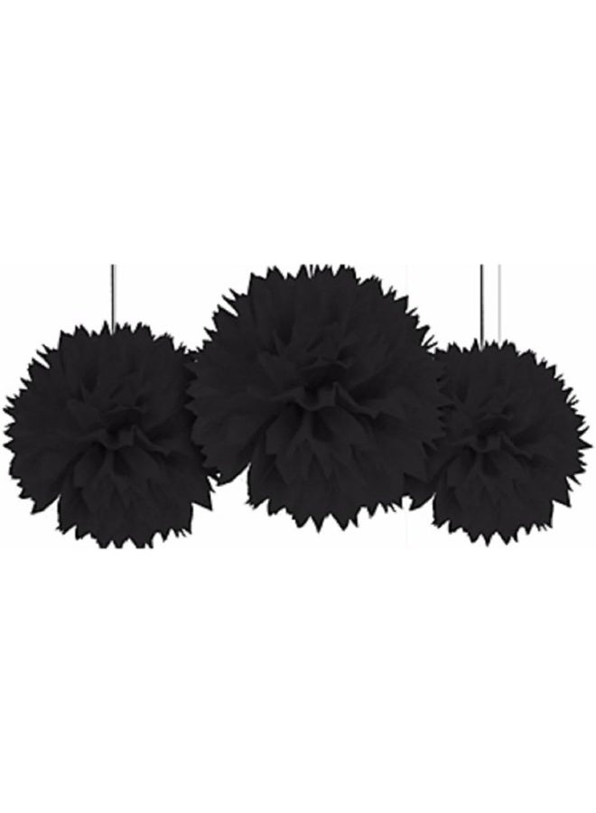 Amscan زينة أمكان 3 فلوفي، أسود، 40.6 سم