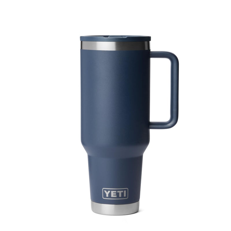 YETI Rambler 40 oz Travel Mug with Flip Straw Lid Stainless Steel Vacuum Insulated Leakproof Cup Holder Friendly Navy - Image 2