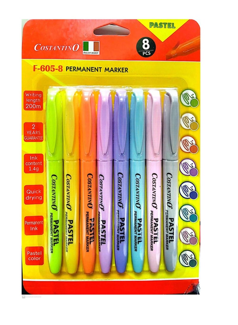 COSTANTINO 8Pieces Pastel Permanent Marker - Image 1