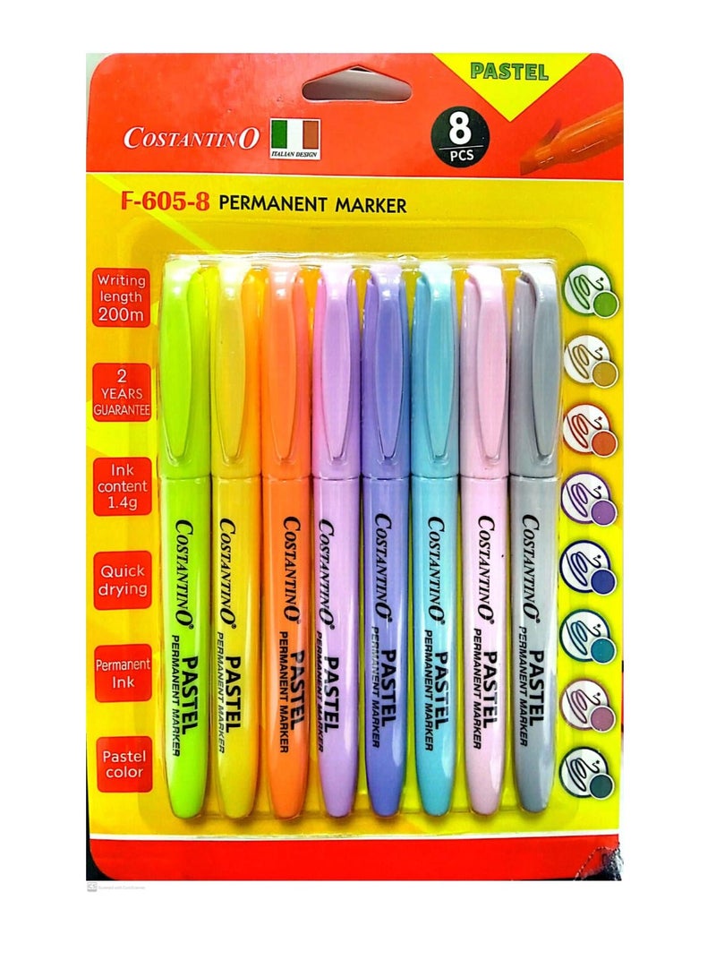 COSTANTINO 8Pieces Pastel Permanent Marker - Image 2