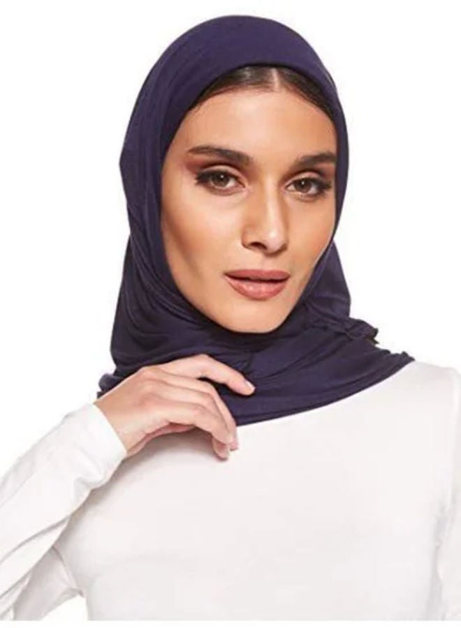 SHOPI حجاب جيرسي ستريتش أزرق داكن - Image 2