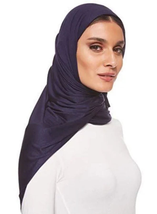 SHOPI حجاب جيرسي ستريتش أزرق داكن - Image 1