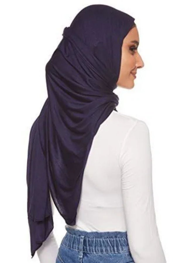 SHOPI حجاب جيرسي ستريتش أزرق داكن - Image 4