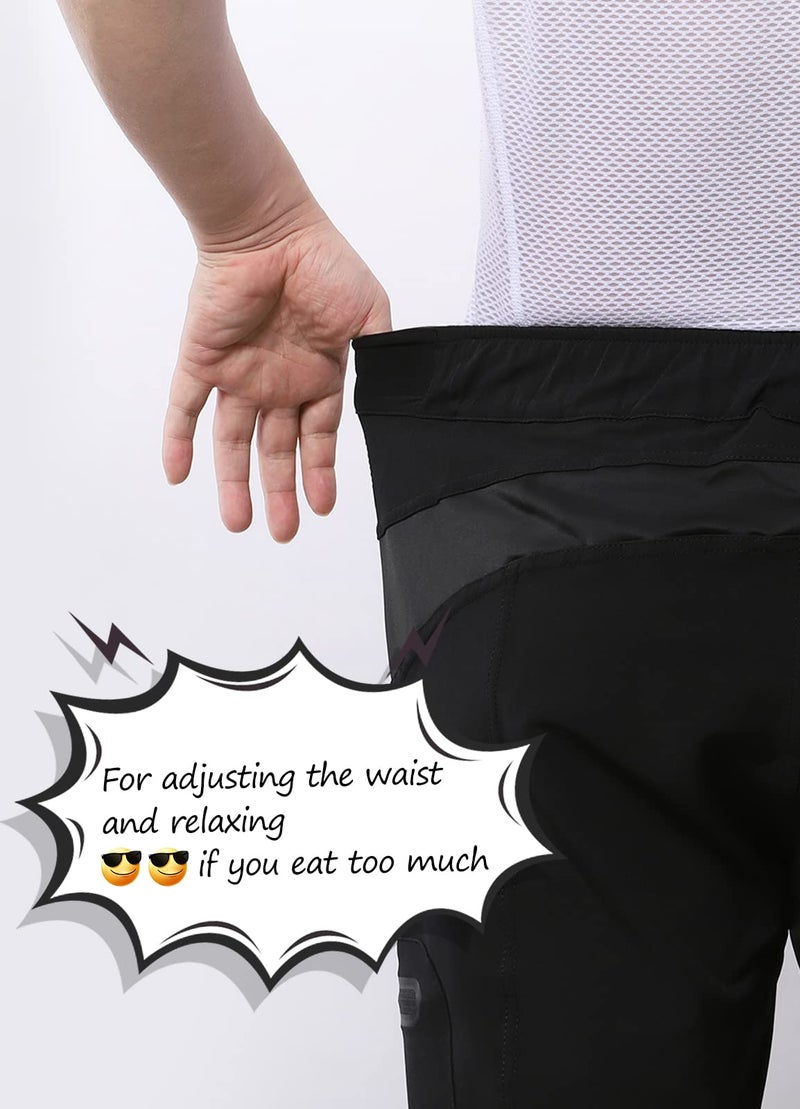 BERGRISAR Men's Cycling Shorts Loose Fit Mountain Bike Shorts with 6 Pockets Black Large - Image 3