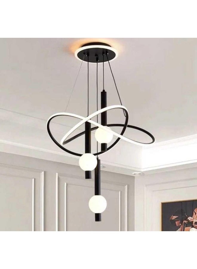 Generic A F N LIGHTINGS Modern LED Chandelier - 3-Head Industrial Pendant Light for Living Room, Dining Room, Kitchen, and Bedroom, Hanging Light (Black) 