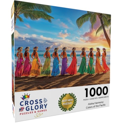 Cross & Glory Cross Glory Aloha Harmony Colors of The Pacific 1000 Piece Jigsaw Puzzle for Adults Best New Island Sunset Puzzle Vibrant Polynesian Artwork Immersive Puzzle Experience - Image 5