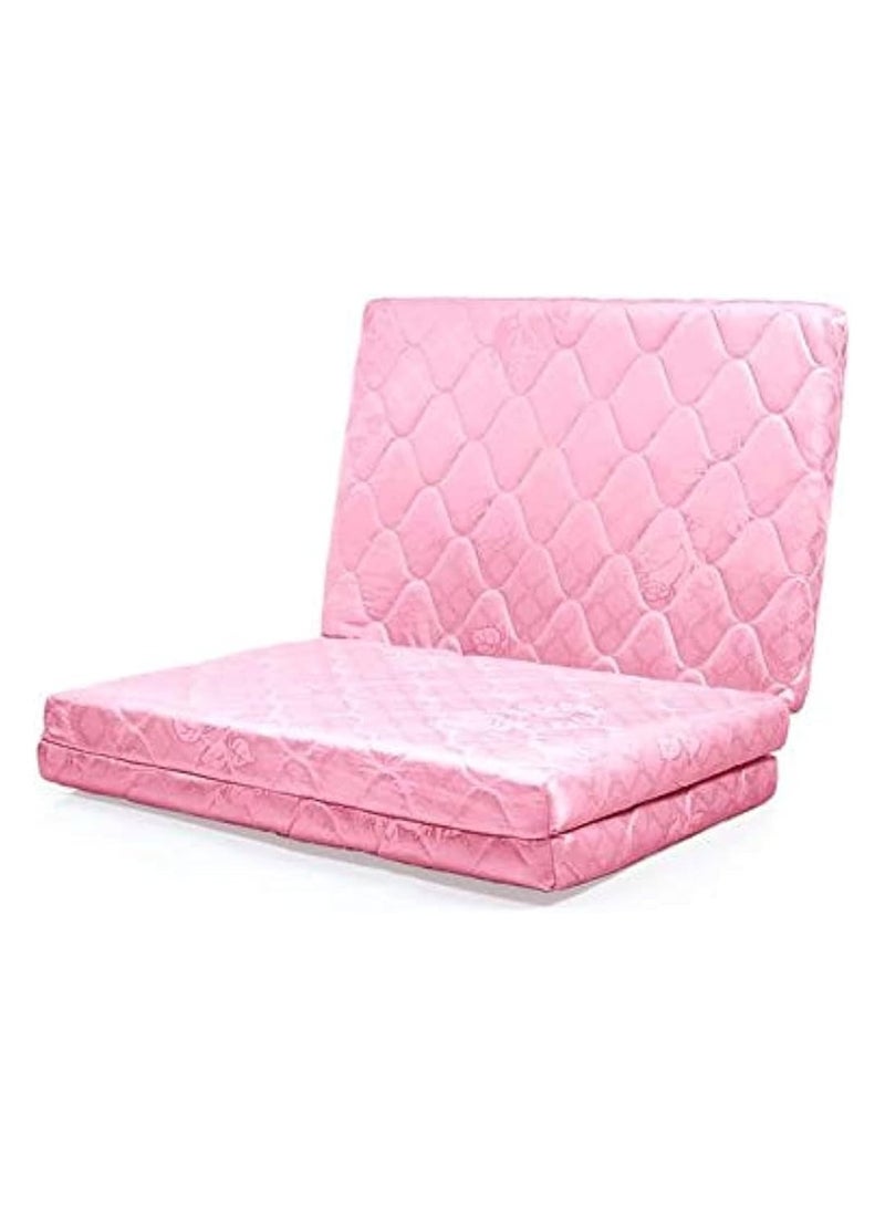 Comfy مرتبة طبية مريحة قابلة للطي ومبطنة باللون الوردي 180x90x7 سم - Image 1