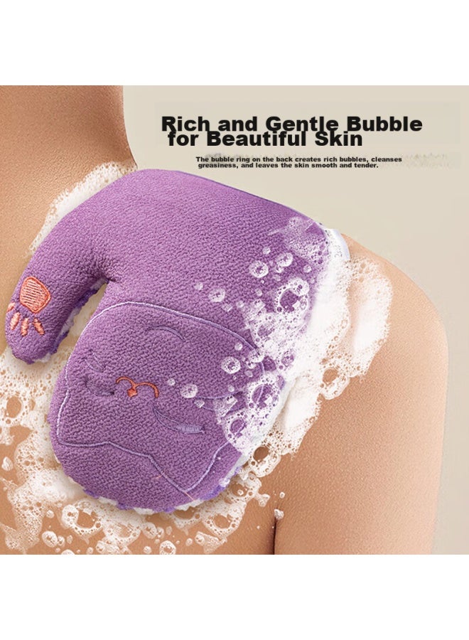Camellia Dual-use Exfoliating Glove, Lathering Tool, Back Scrubber, Home Use, Gentle On Skin, Bath Mitt