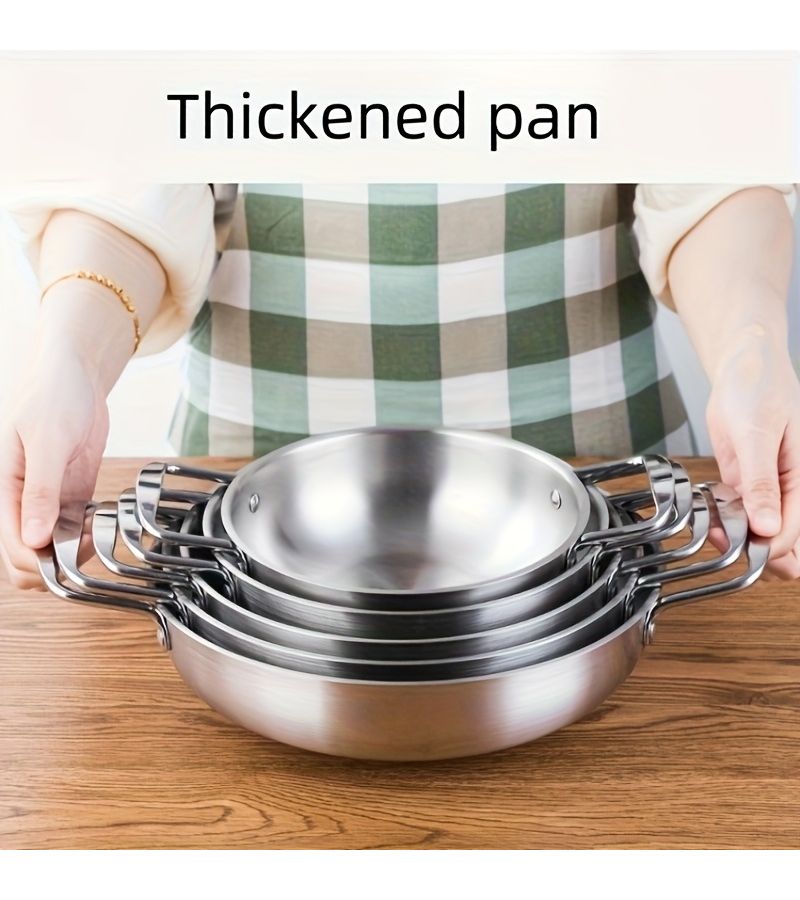 3pcs Golden Korean Hot Pot Set Stainless Steel With Lid For Induction Cooktop - Image 4