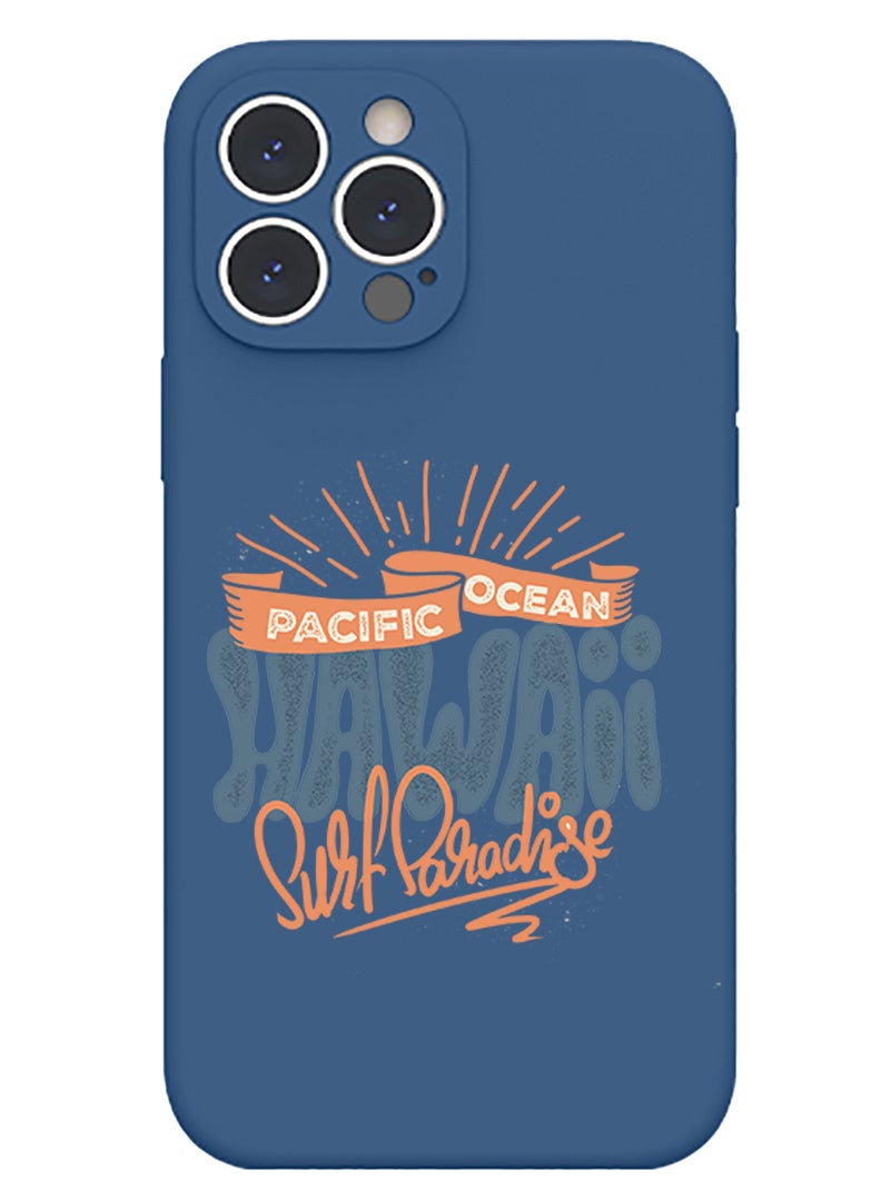 Theodor Protective Slim Fit Case Liquid Silicone Cover with Full Body Protection Anti-Scratch Shockproof Case For iPhone 12 Pro Max Blue  - Hawaii Surf Paradise Pacific copy - Image 1