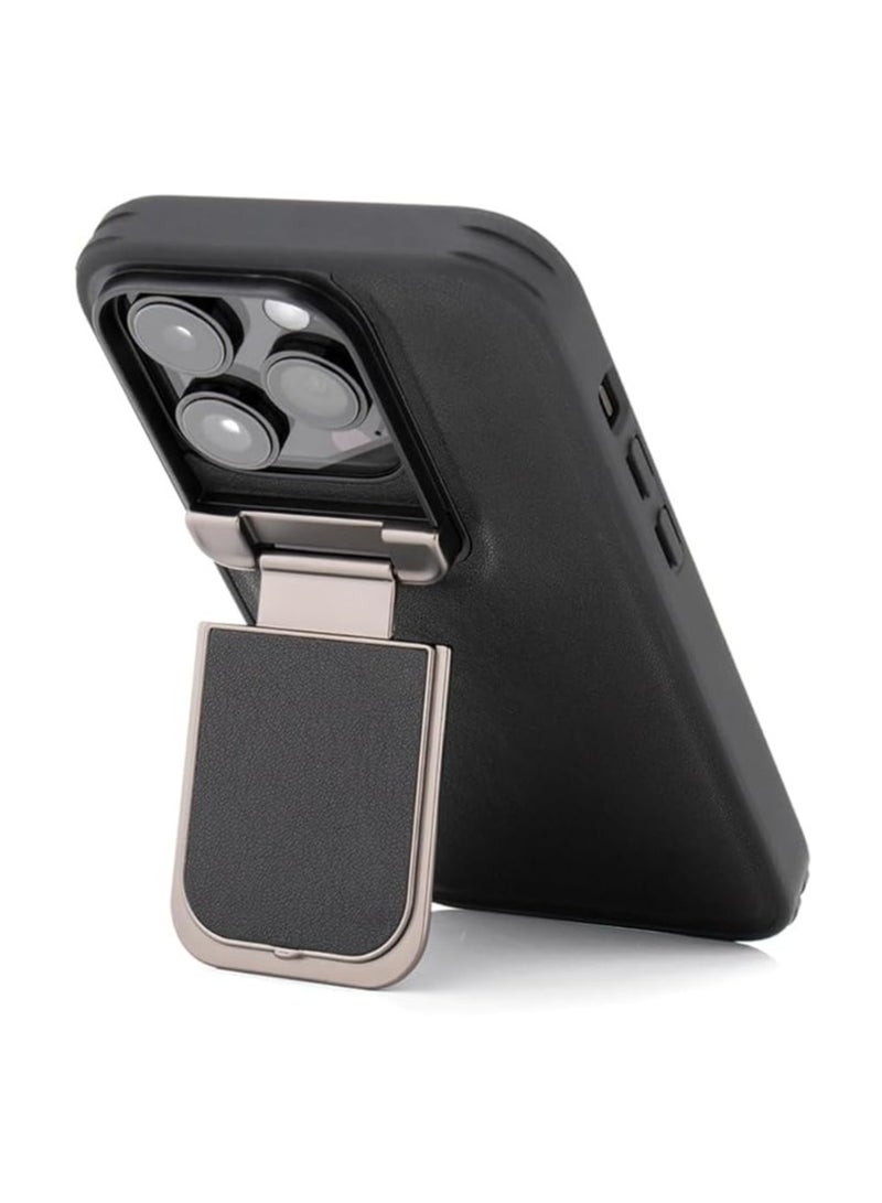 general The hard leather case is compatible with iPhone 16 Pro Max/16 Pro/16 Plus/16, and it is an ultra-thin, shock-resistant TPU case with a flip-up metal lens cover - Image 2