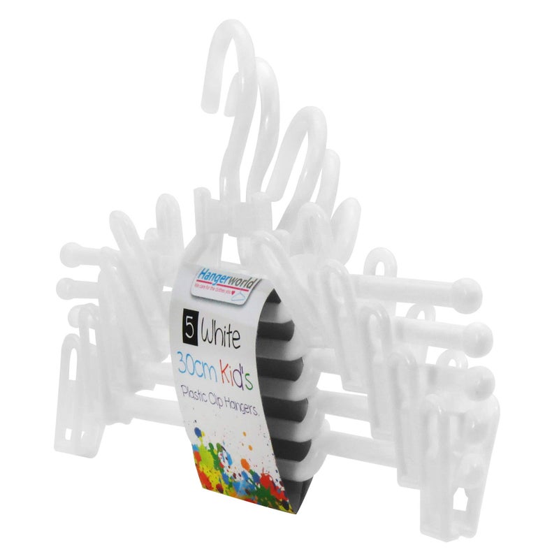 Hangerworld 10 White 30Cm Childrens Plastic Top Coat Clothes Garment Baby Toddler Hangers. - Image 5