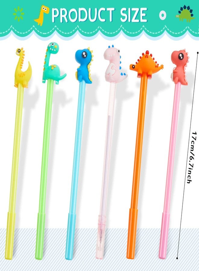 Marspark 80 Pcs Cute Pens Bulk Cartoon Dinosaur Pens for Kids Black Ink Cool Pencils for Kid Assorted Style Cartoon Rollerball Novelty Stationery Office Back to School Gifts Student Prizes - Image 2
