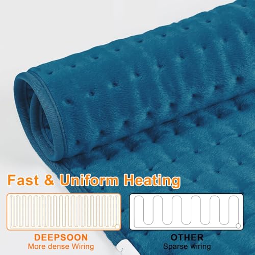 Infi Orthopaedic Electric Heating Pad for Back Pain + Period Cramps Relief | LARGE SIZE | 3 Level Temperature Controller | Pain Relief Heating Belt with Temperature Controller for Lower Back, Knee, Shoulder, Cramps, and Neck Pain Relief | Velvet Blue - Image 3