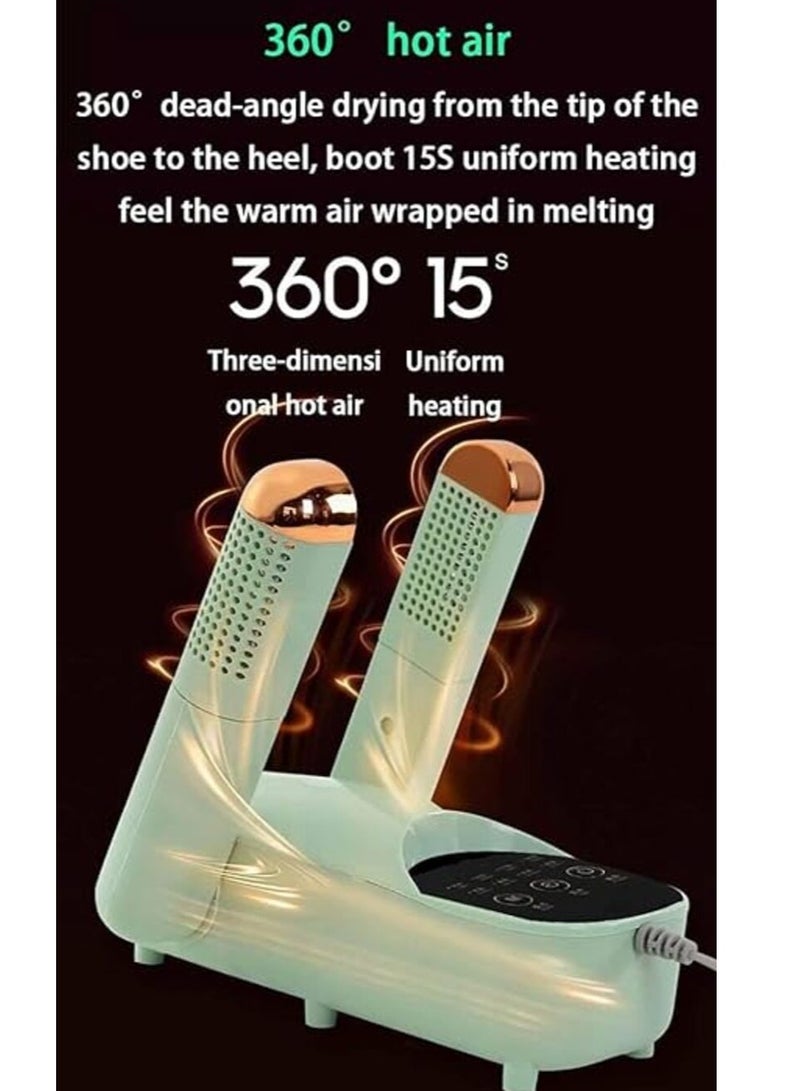 Ski Boots Dryer Electric Shoe Dryer w/Adjustable Drying Rack & 30/60/120/180min Timer Glove Dryer & Boot Warmer for Sweaty Shoes Sneakers Rainy Seasons (Color: Green)  - Image 3