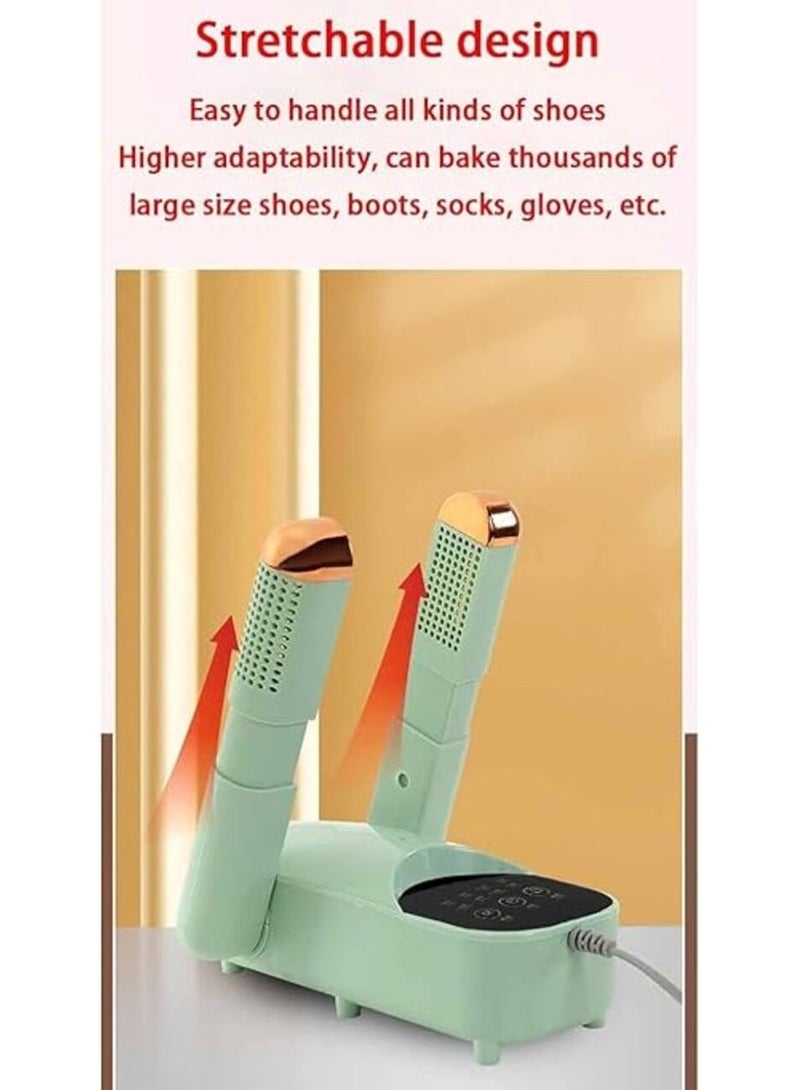 Ski Boots Dryer Electric Shoe Dryer w/Adjustable Drying Rack & 30/60/120/180min Timer Glove Dryer & Boot Warmer for Sweaty Shoes Sneakers Rainy Seasons (Color: Green)  - Image 4
