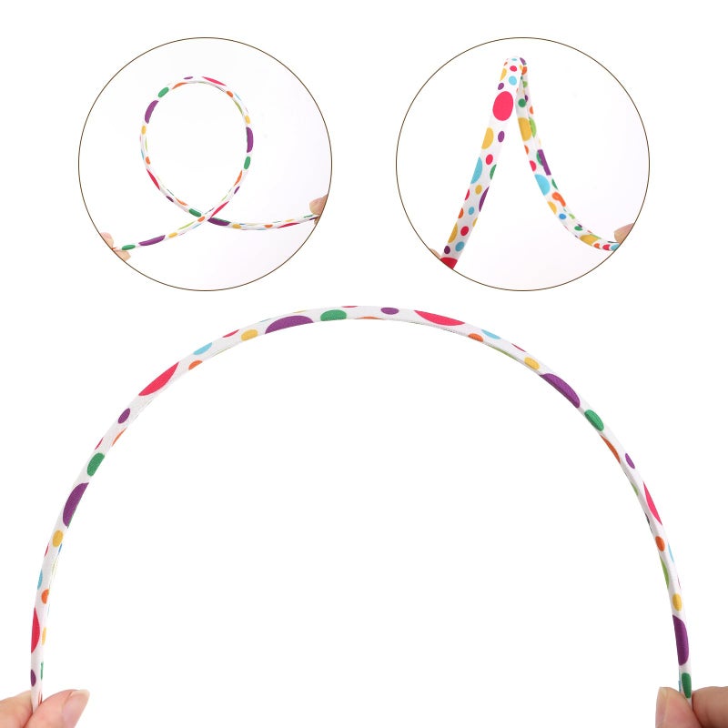 Fishdown Headbands for Girls 10Pcs Thin Head Bands for Children Skinny Hairbands for Toddler Floral Fabric Cloth Covered Headband for Kids Party Favors - Image 3