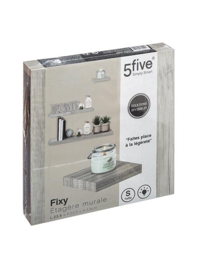 Five Simply Smart Fixy Invisible Fixation Wall Shelf Grey Oak 23.5 cm 138952D - Image 2