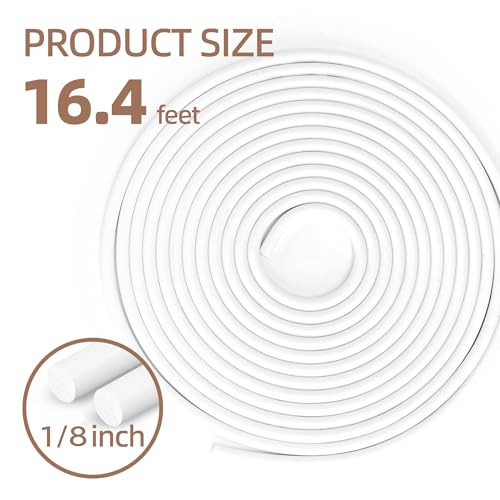 U0U Backer Rod 1/8 Inch,White Backer Rod Caulk Saver for Gaps and Joint Concrete Filling,16.4Ft Concrete Expansion Joint Filler (1/8 inch *16.4 feet) - Image 2