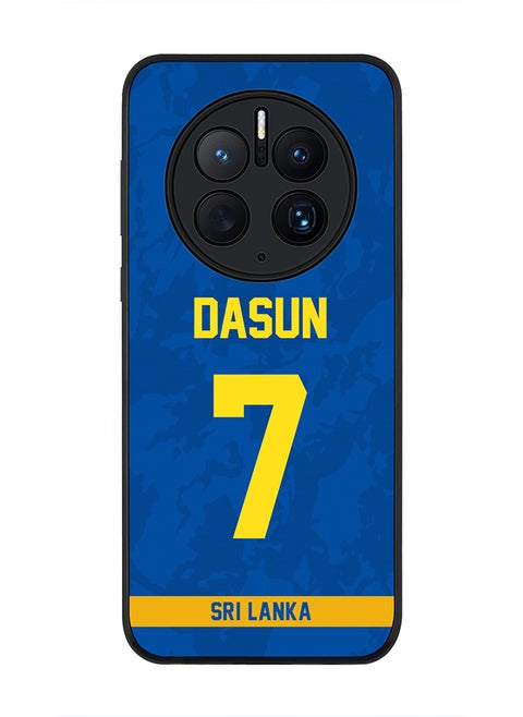 Rugged Black Edge Case for Huawei Mate 50 Pro, Slim fit Soft Case Flexible Rubber Edges Thin Cover - Player Name - Dasun Shanaka, Jersey Number- 7